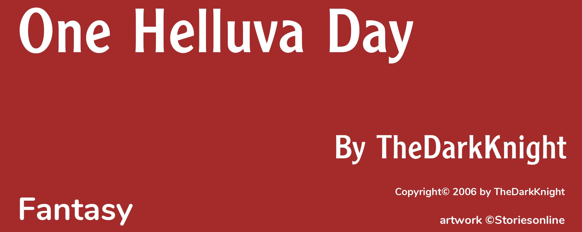 One Helluva Day - Cover