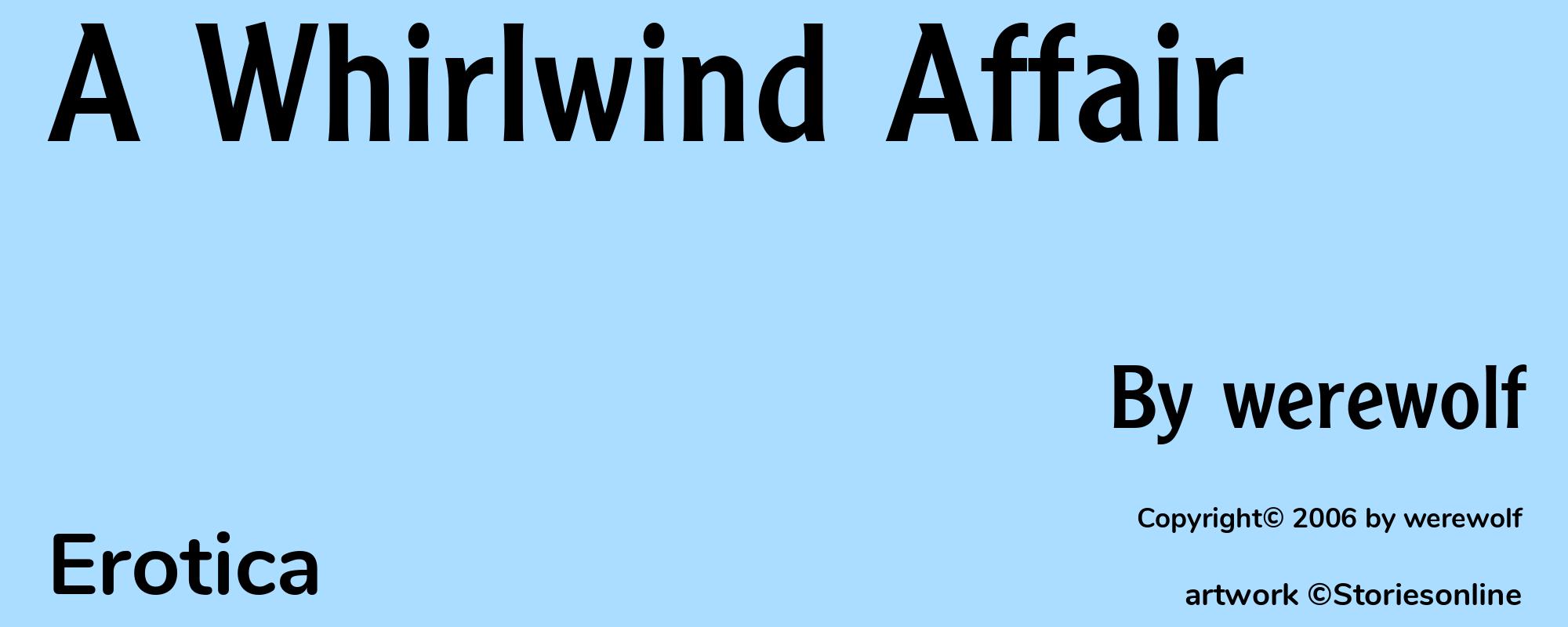 A Whirlwind Affair - Cover