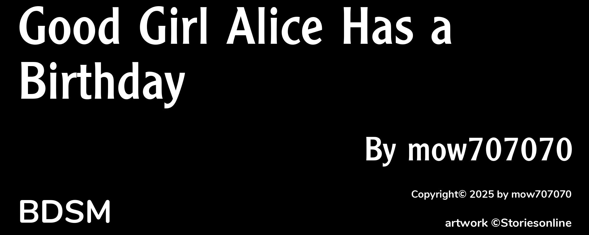 Good Girl Alice Has a Birthday - Cover