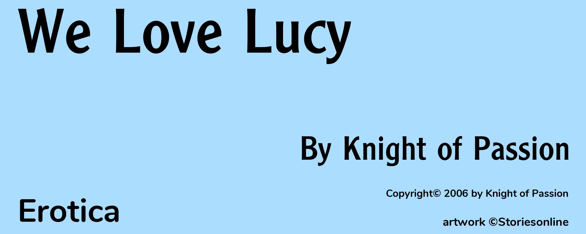 We Love Lucy - Cover