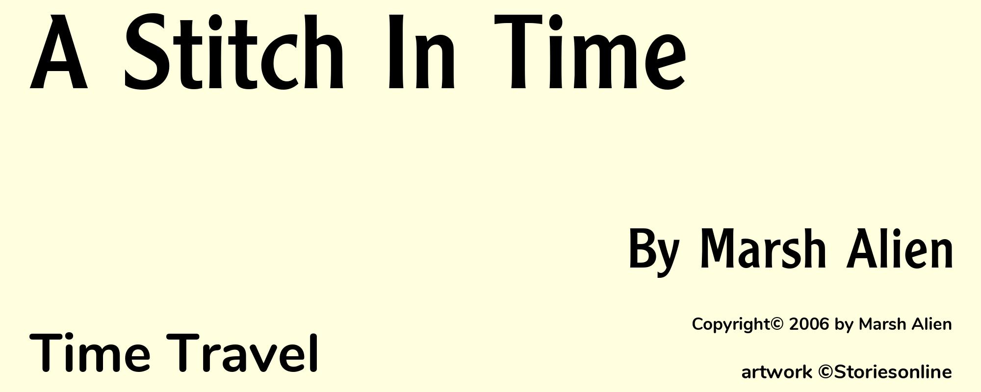 A Stitch In Time - Cover
