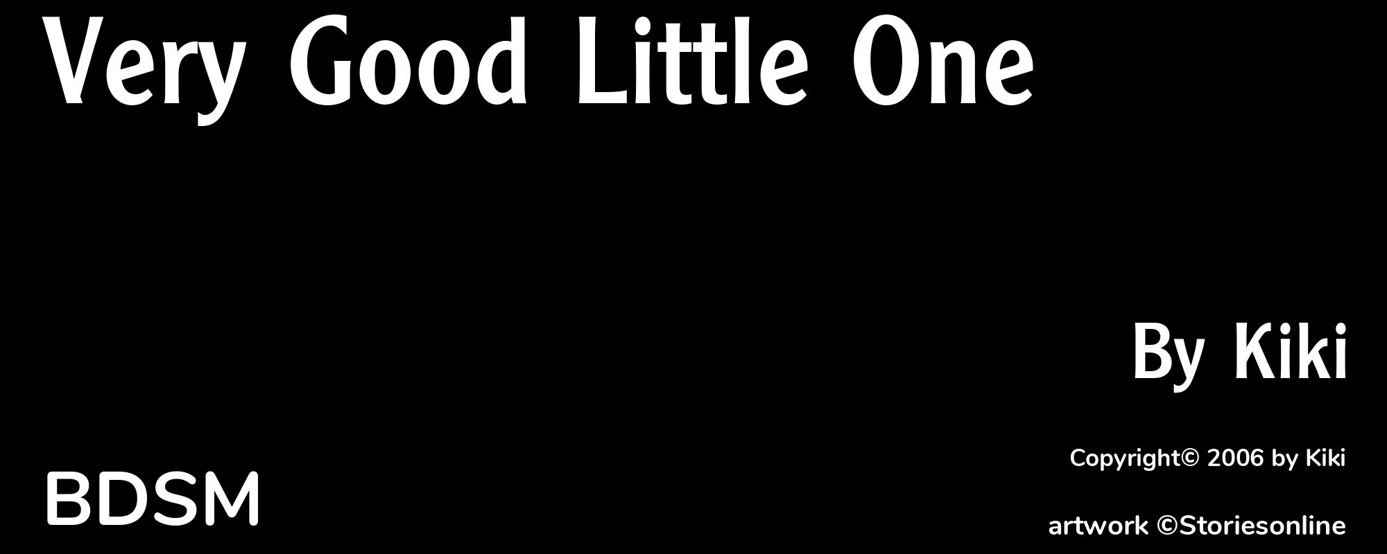 Very Good Little One - Cover