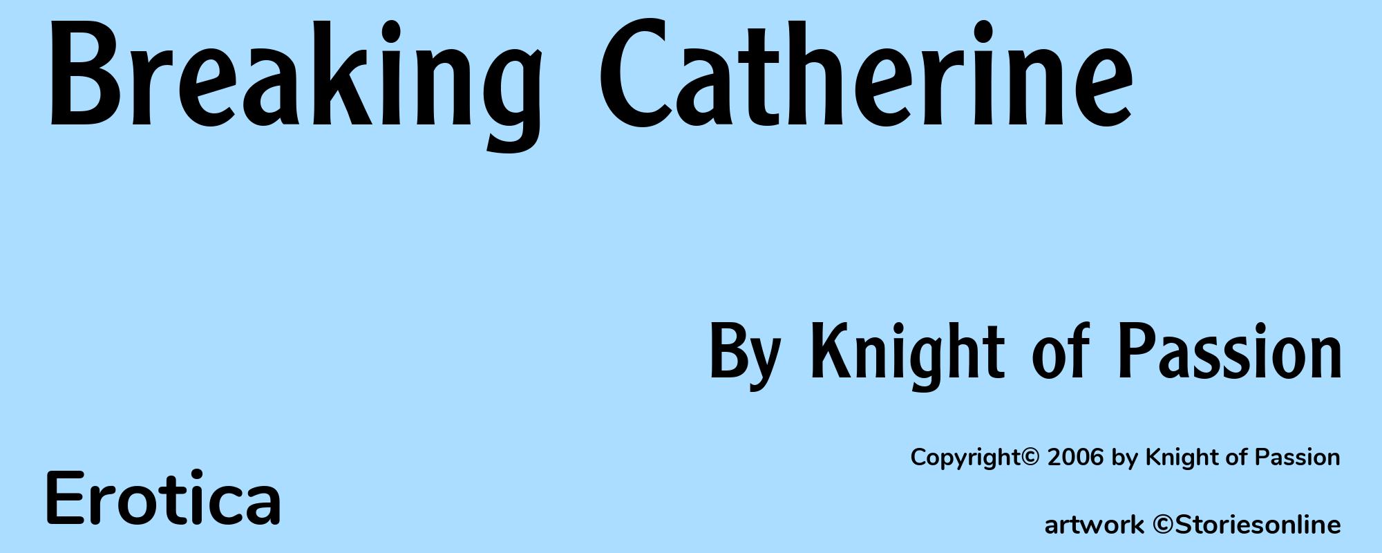 Breaking Catherine - Cover