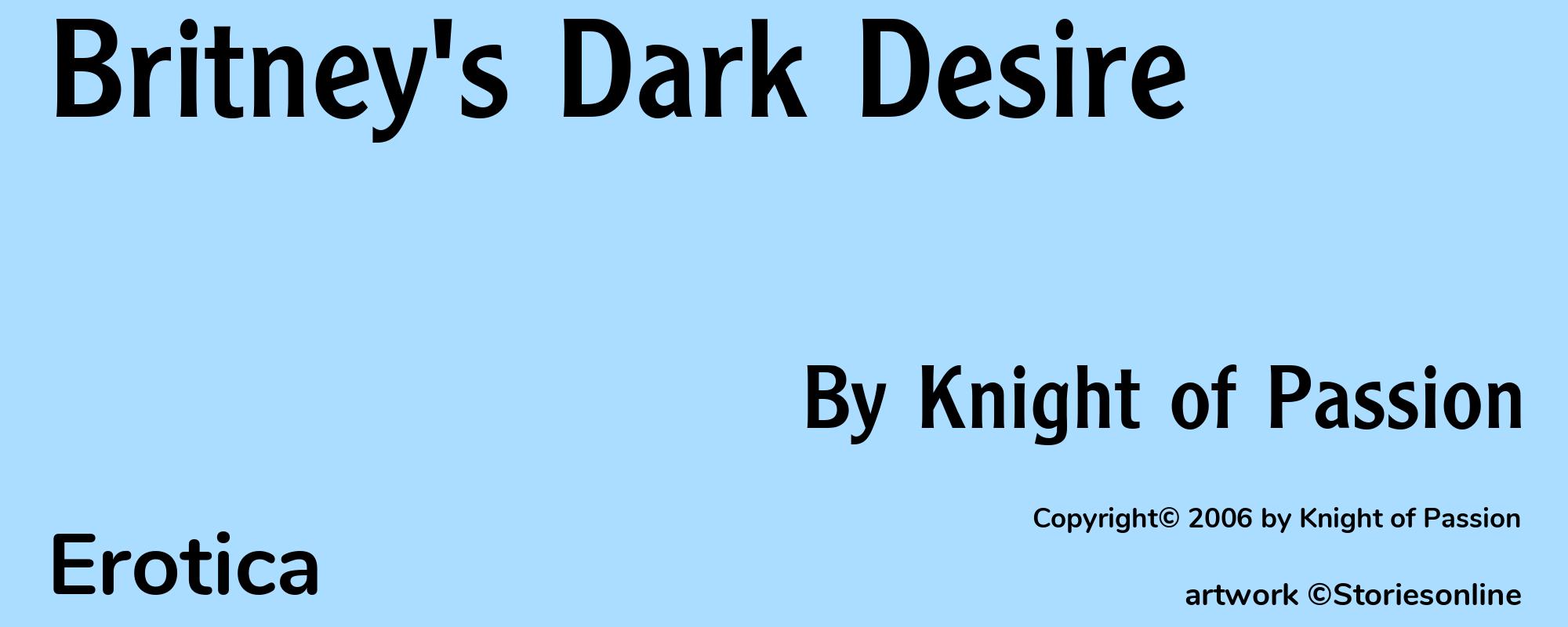 Britney's Dark Desire - Cover