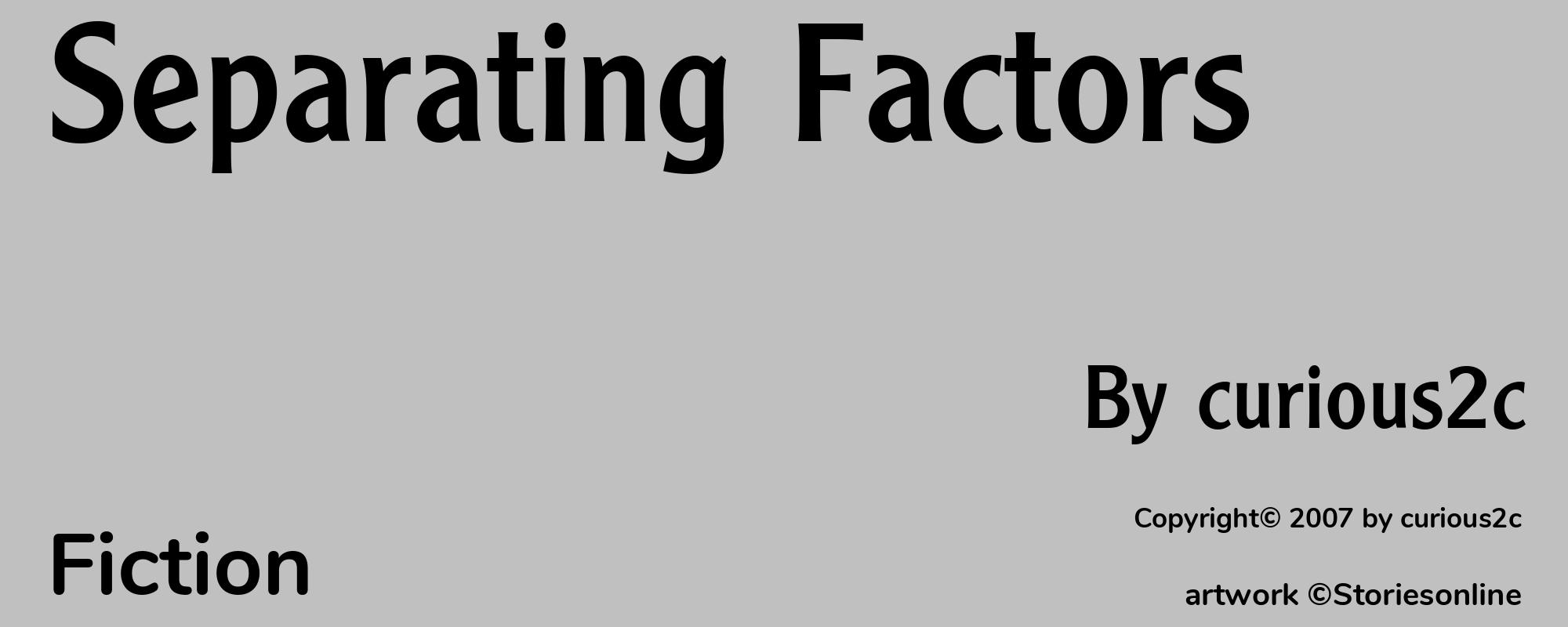 Separating Factors - Cover