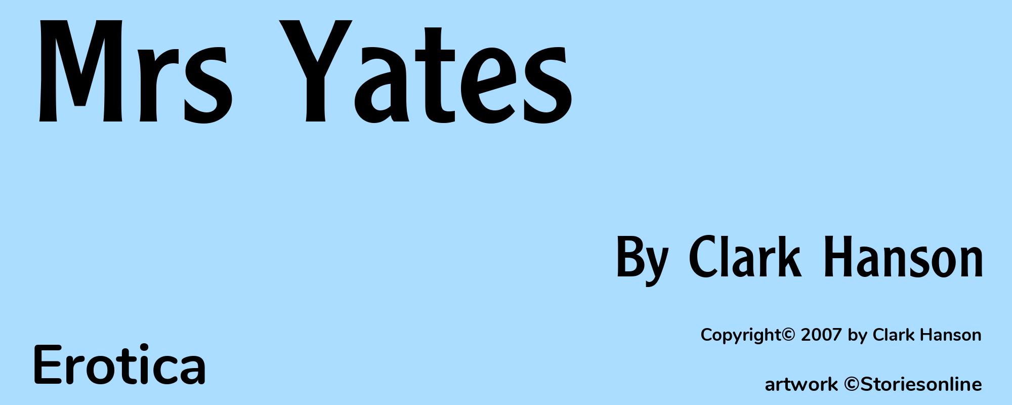 Mrs Yates - Cover