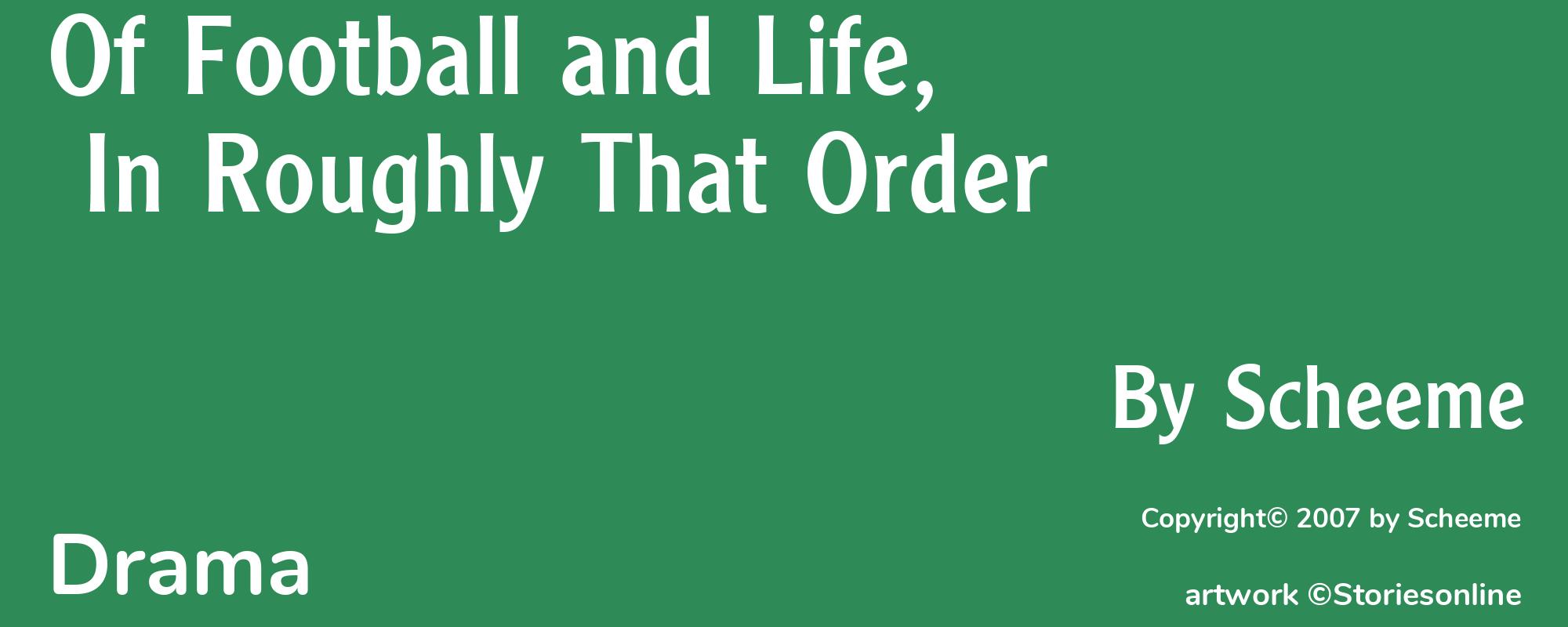 Of Football and Life, In Roughly That Order - Cover