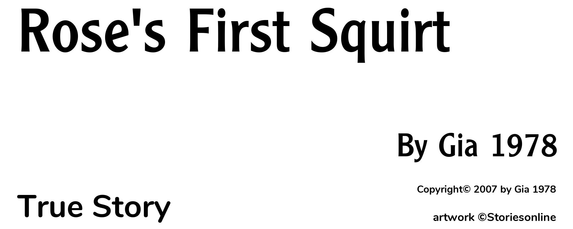 Rose's First Squirt - Cover