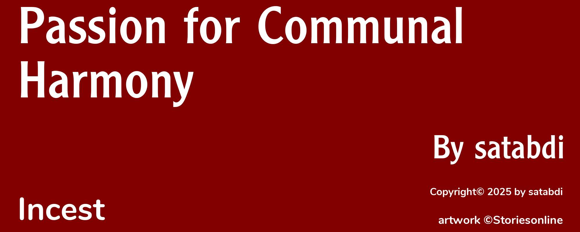 Passion for Communal Harmony - Cover