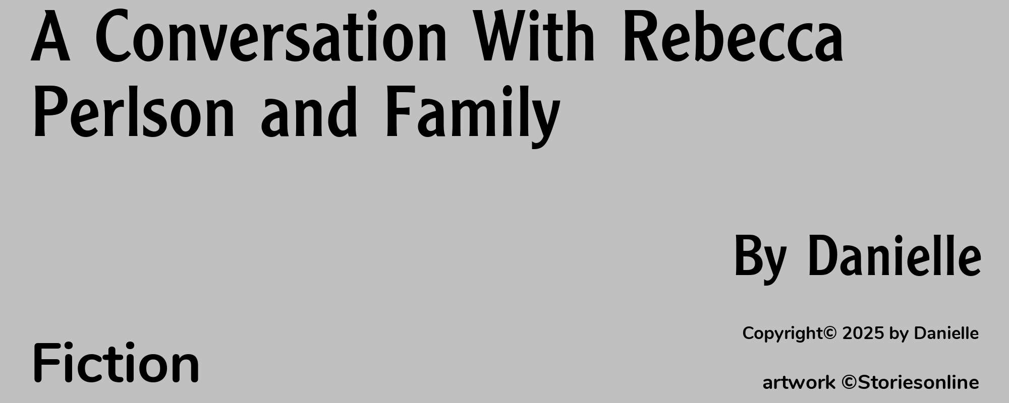 A Conversation With Rebecca Perlson and Family - Cover