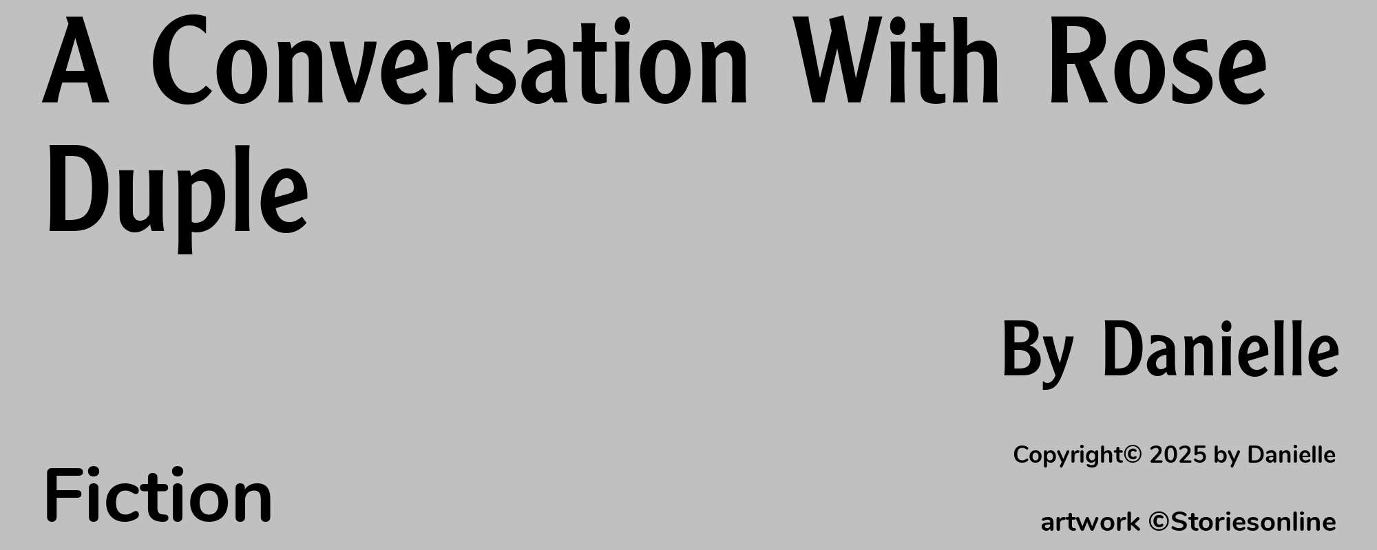A Conversation With Rose Duple - Cover