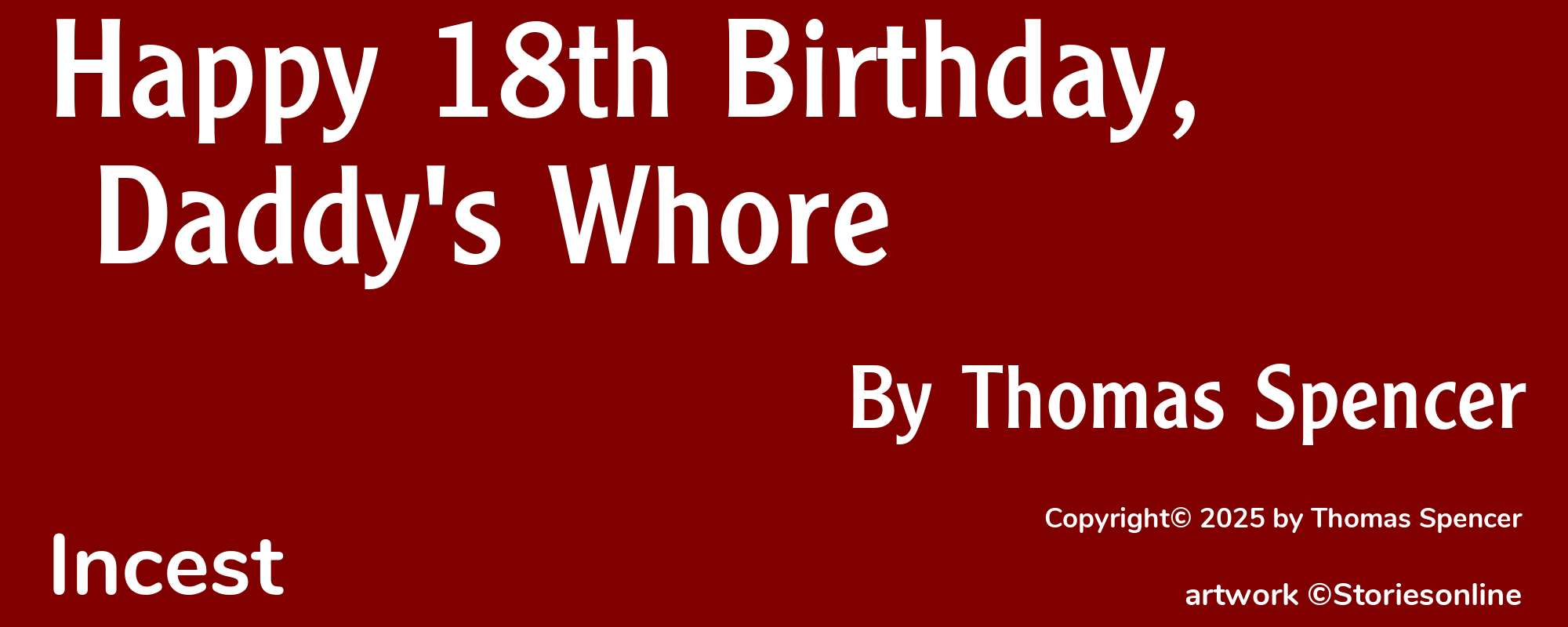 Happy 18th Birthday, Daddy's Whore - Cover