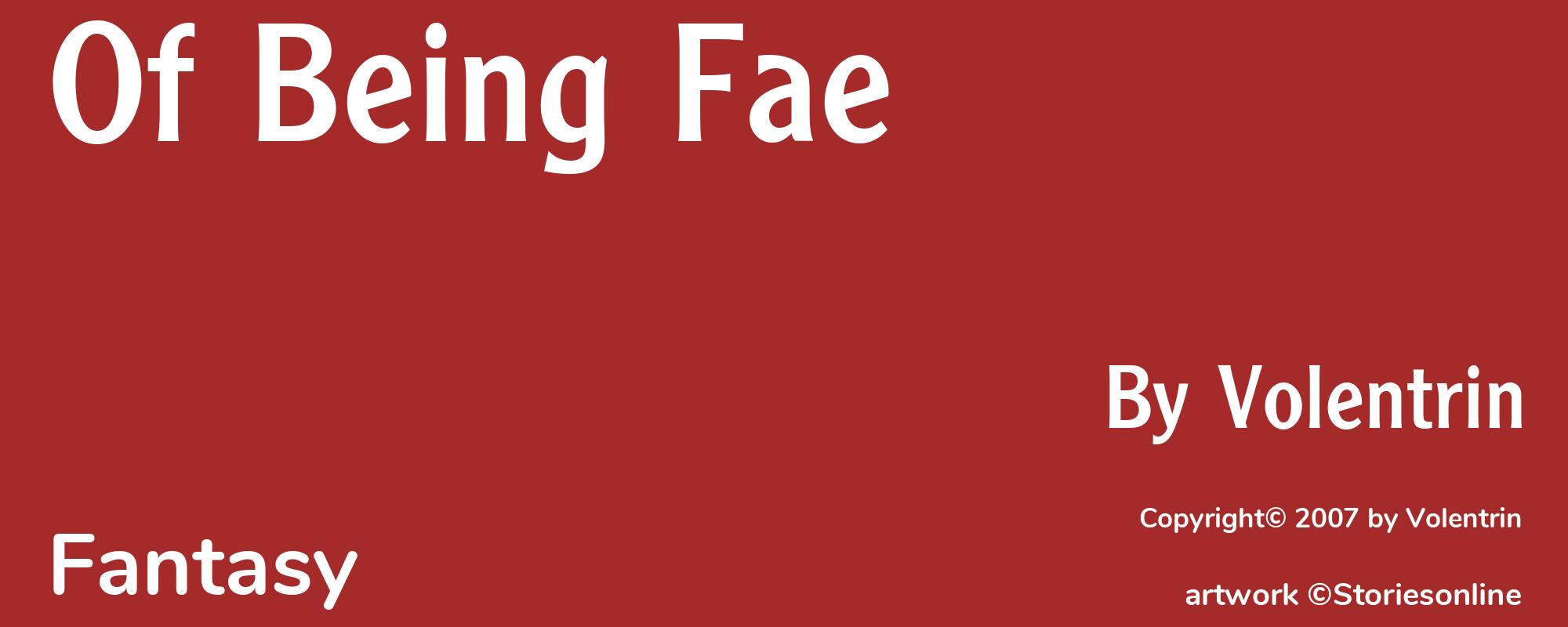 Of Being Fae - Cover