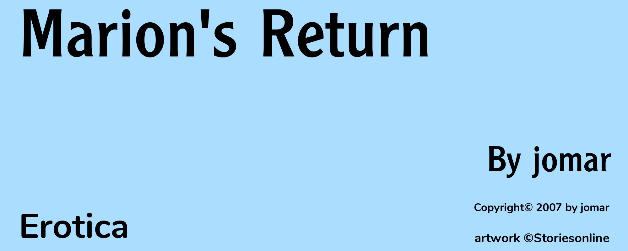 Marion's Return - Cover