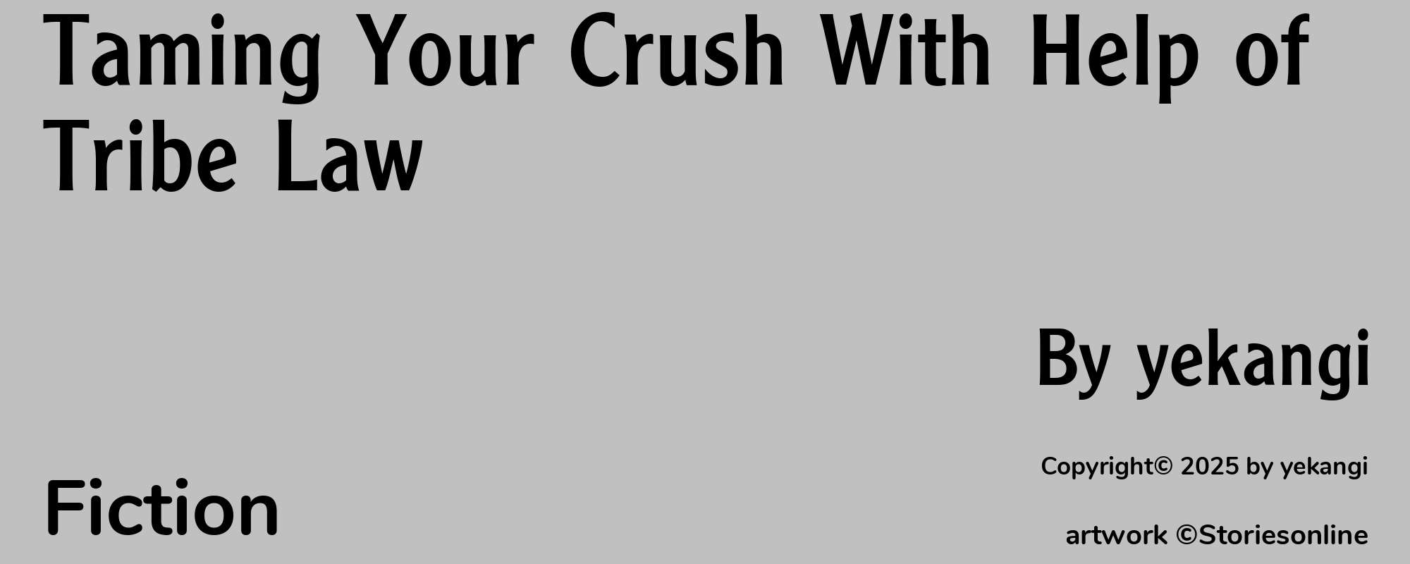 Taming Your Crush With Help of Tribe Law - Cover