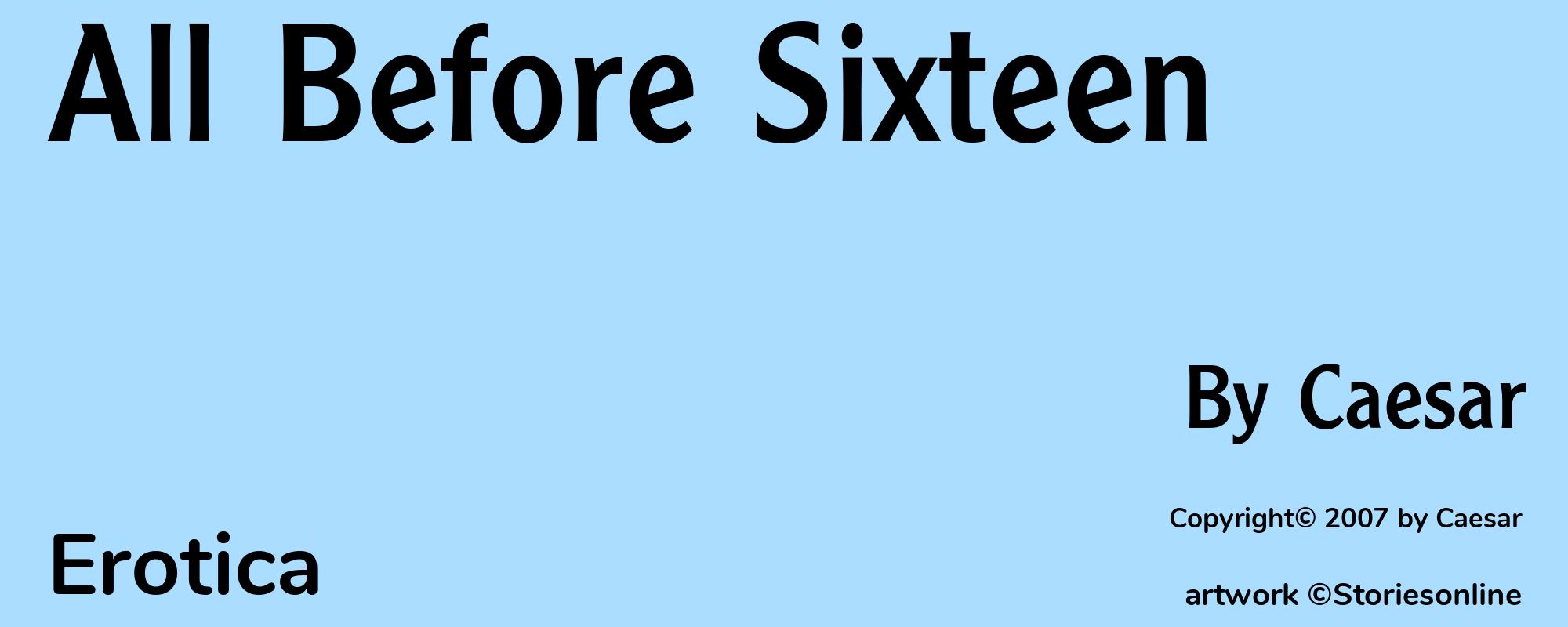 All Before Sixteen - Cover