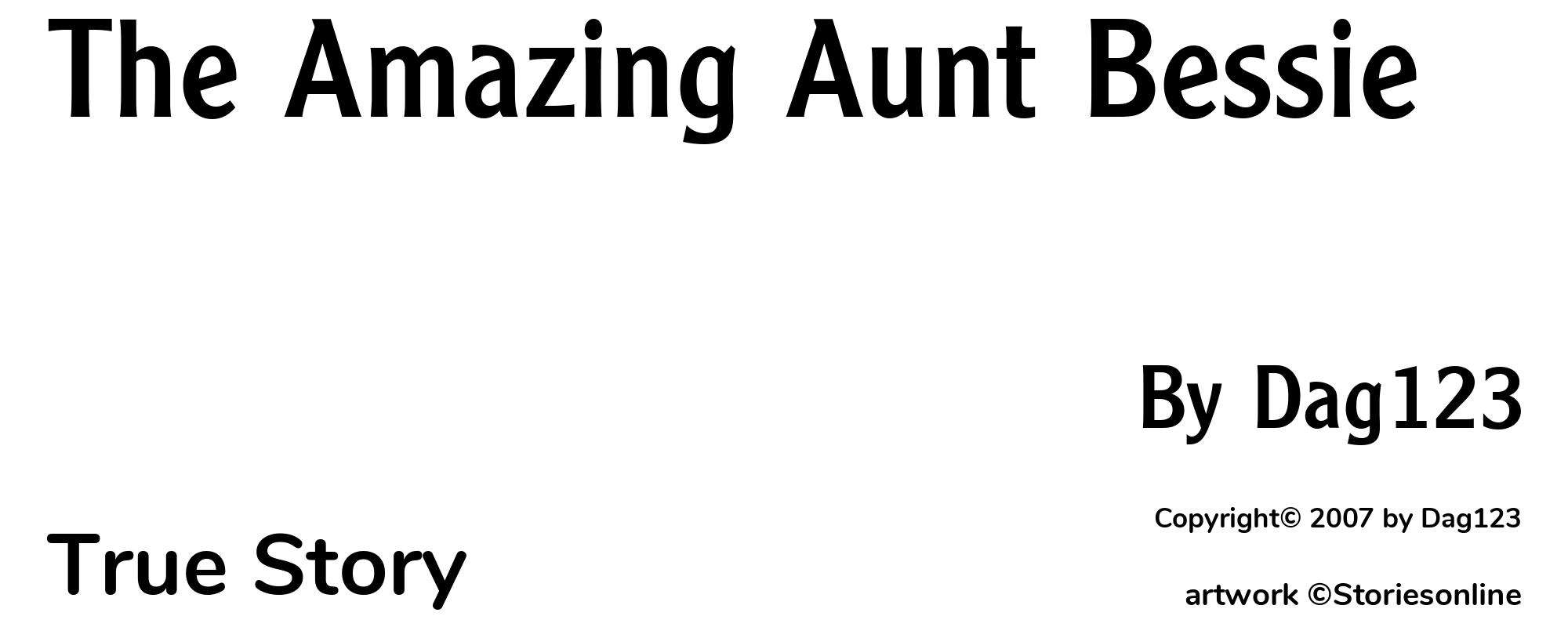 The Amazing Aunt Bessie - Cover