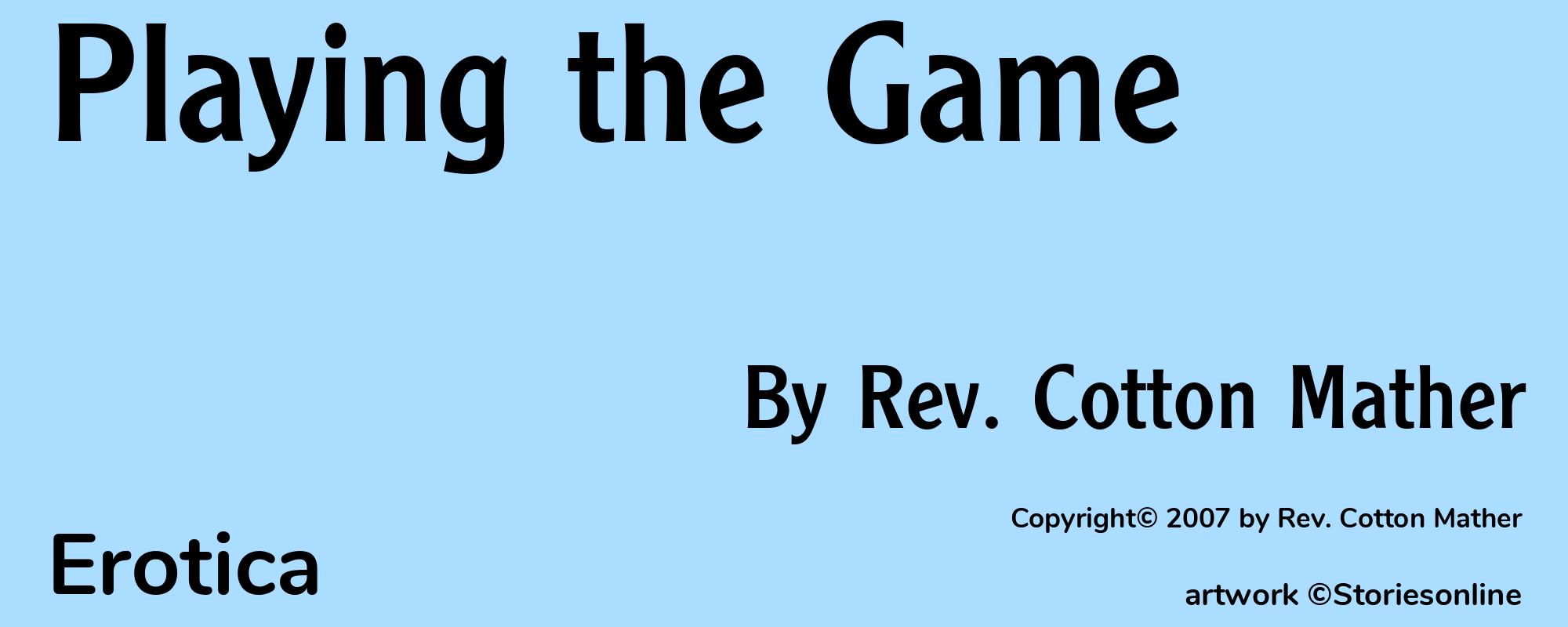 Playing the Game - Cover