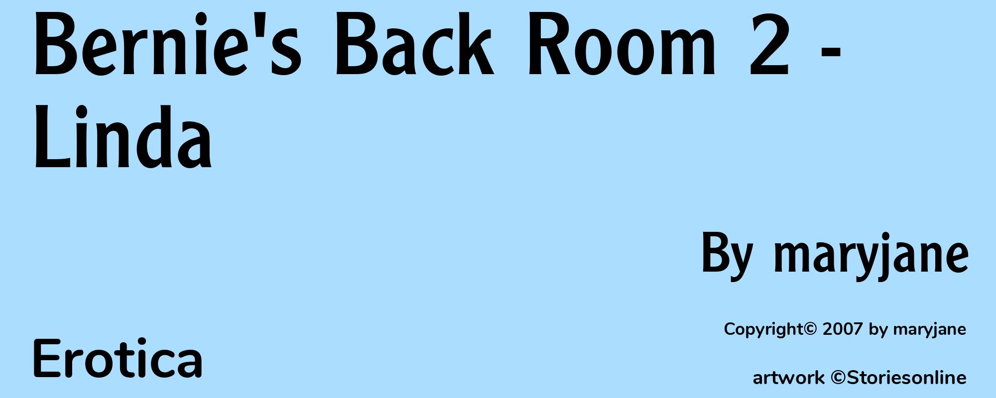 Bernie's Back Room 2 - Linda - Cover