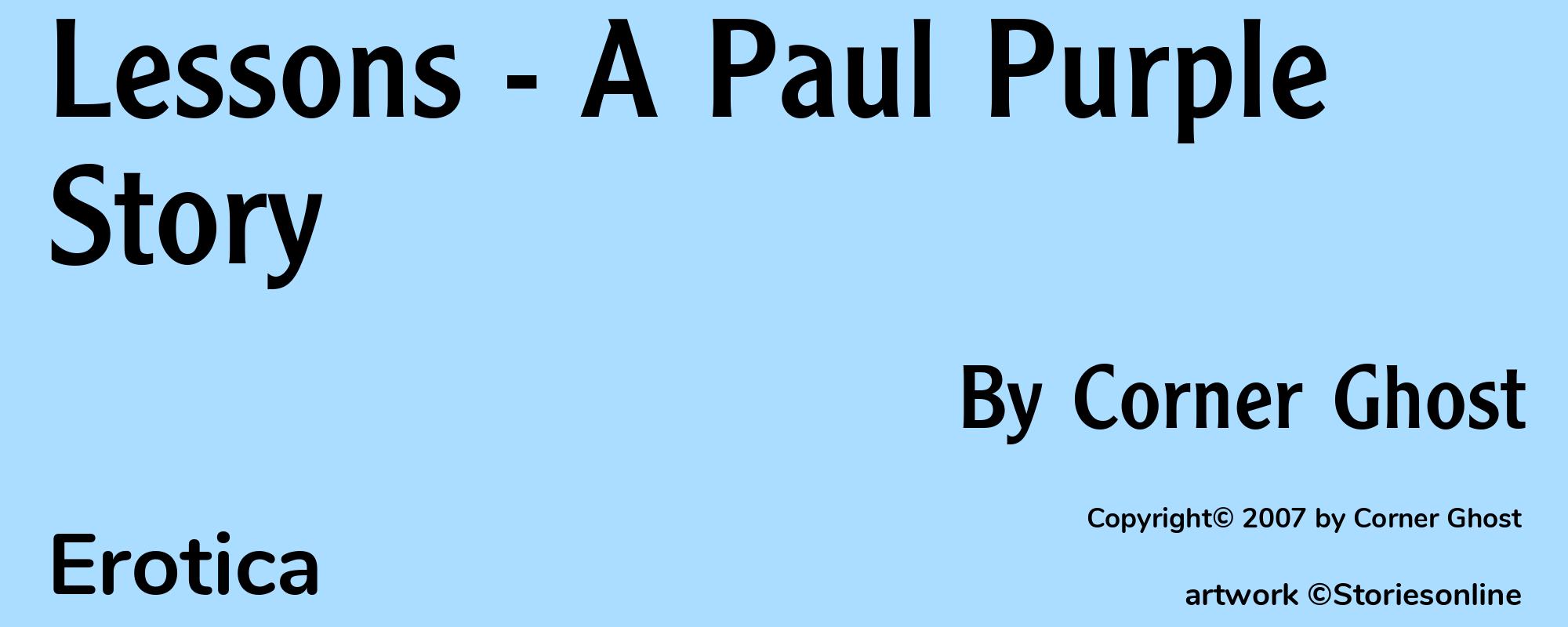 Lessons - A Paul Purple Story - Cover