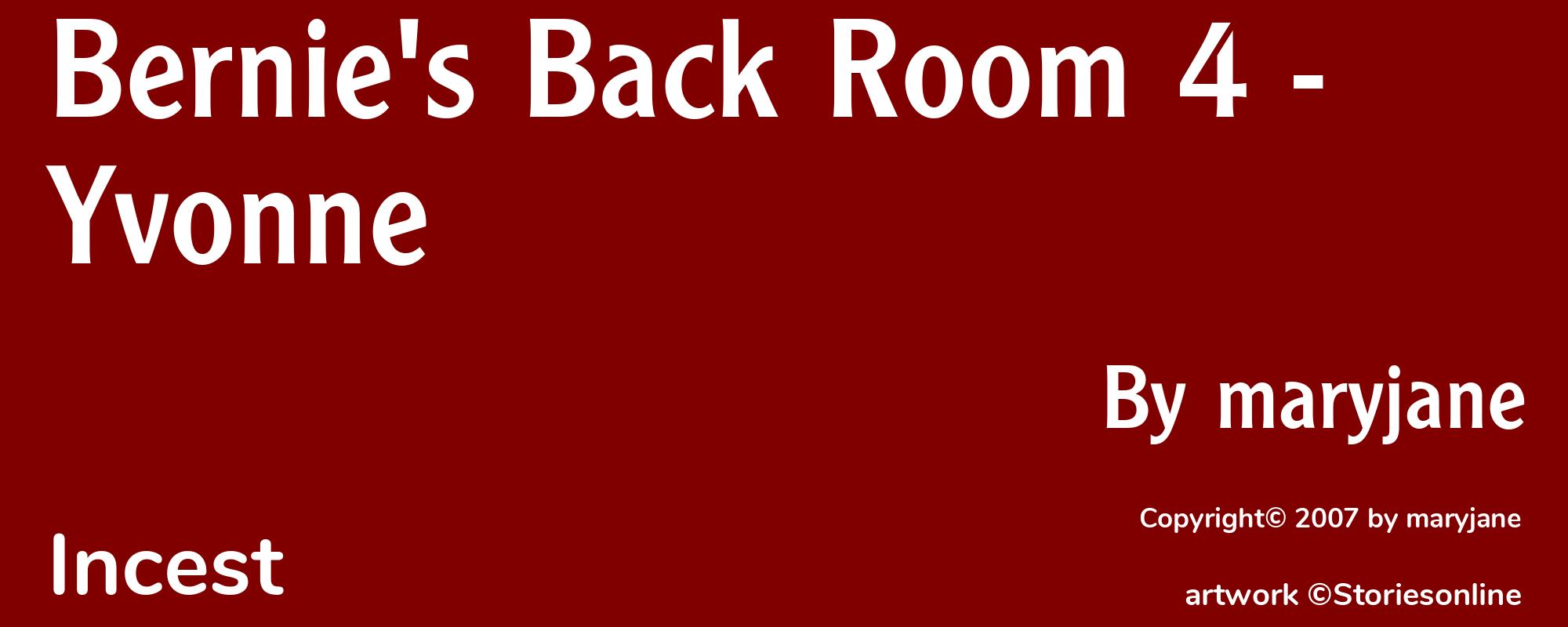 Bernie's Back Room 4 - Yvonne - Cover