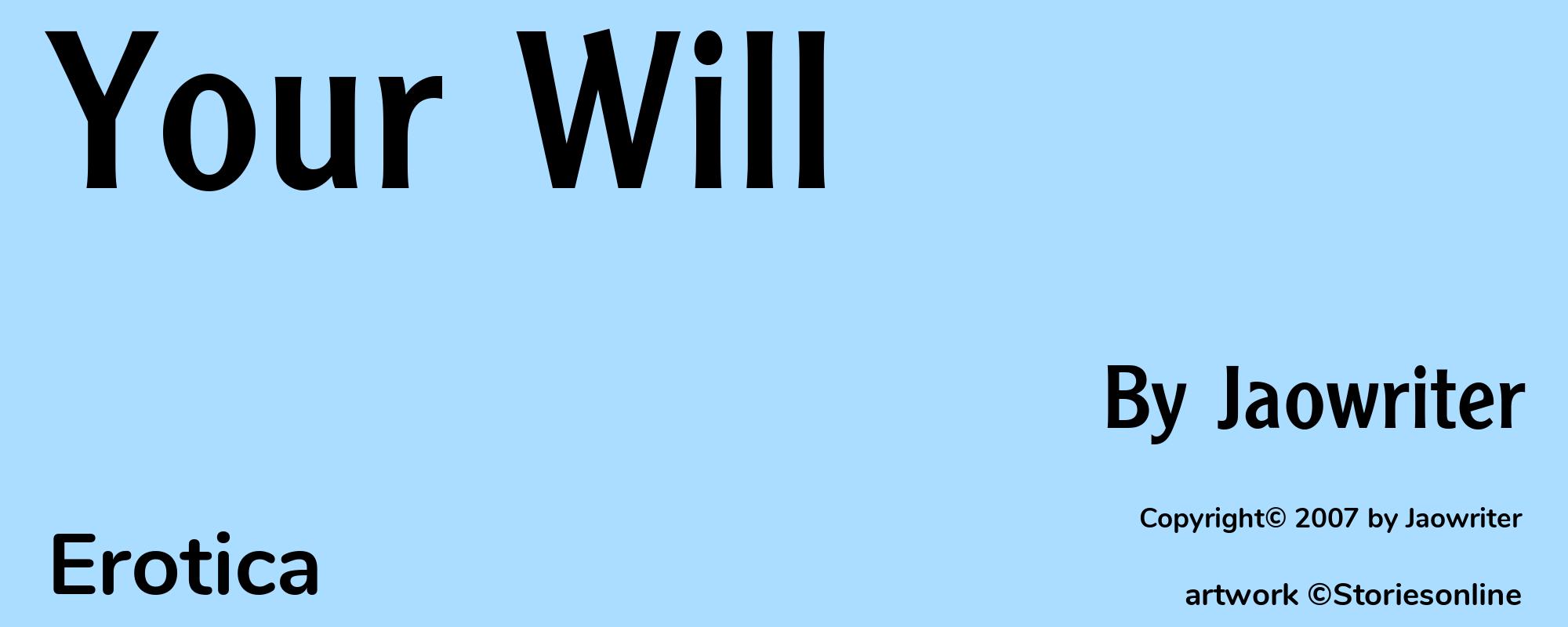 Your Will - Cover