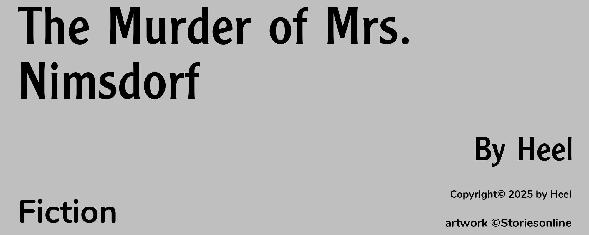 The Murder of Mrs. Nimsdorf - Cover