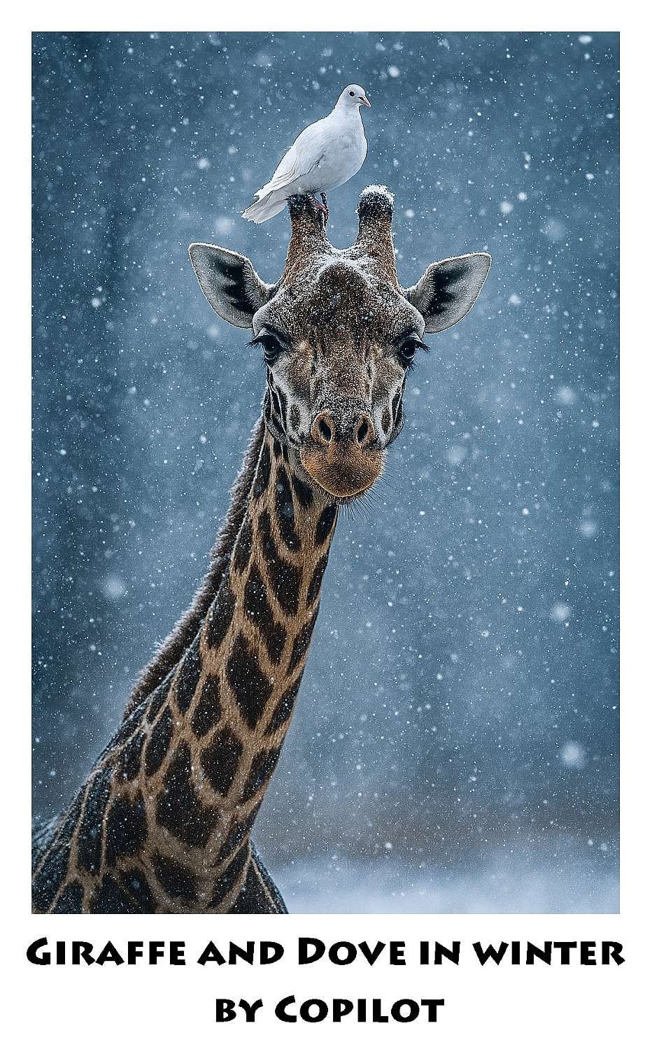 Giraffe and Dove in Winter - Cover