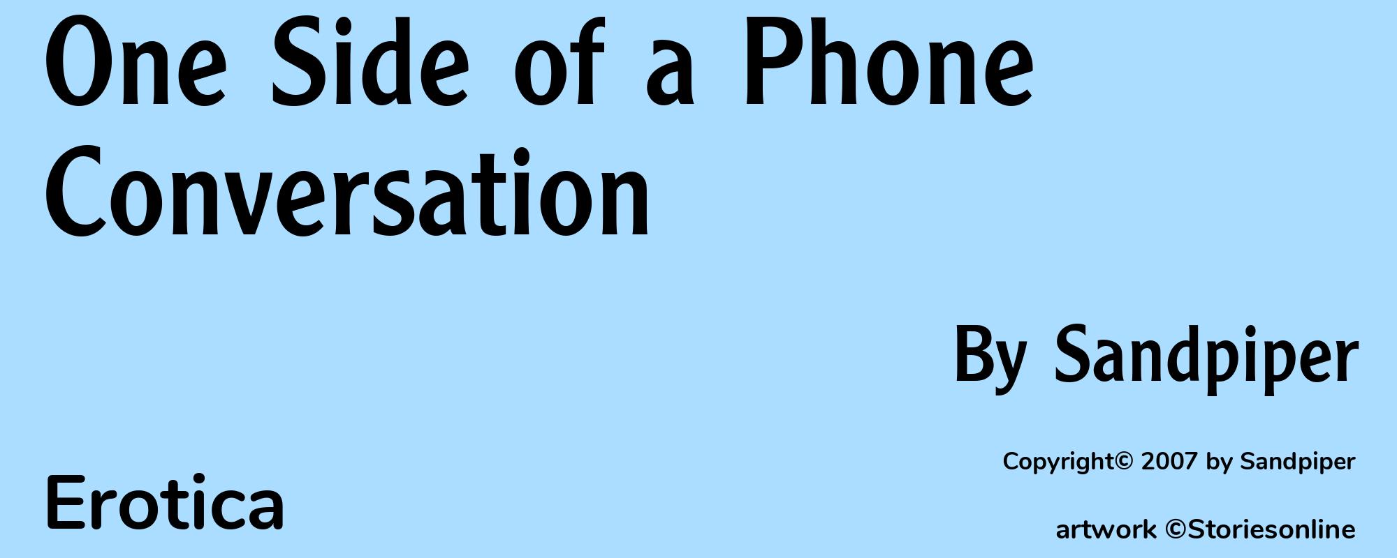 One Side of a Phone Conversation - Cover