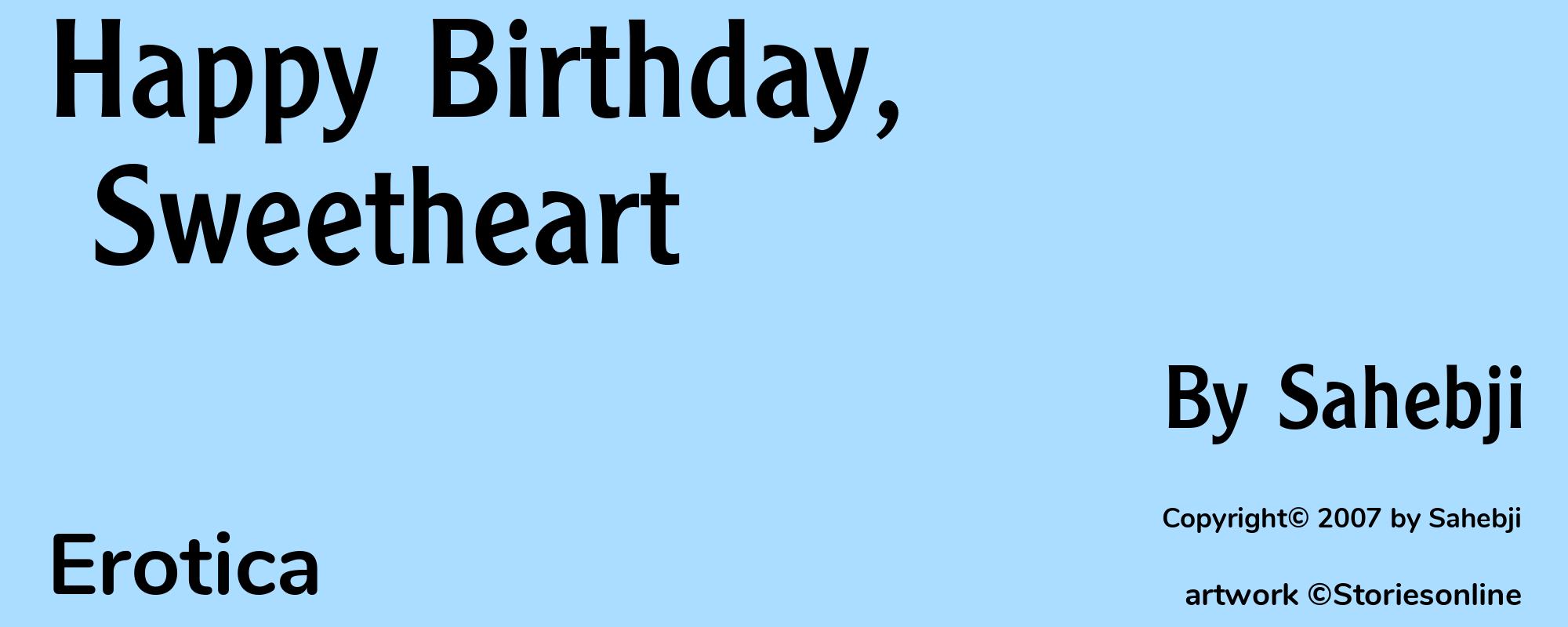 Happy Birthday, Sweetheart - Cover