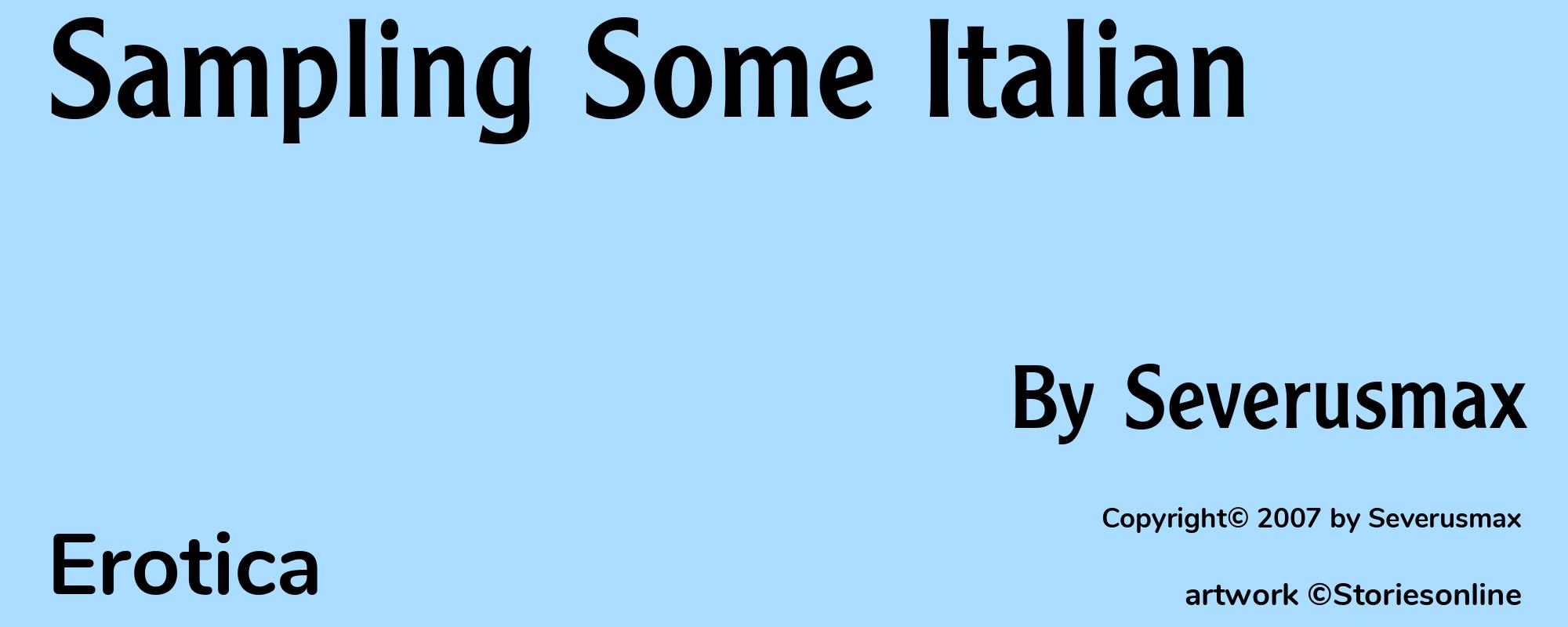 Sampling Some Italian - Cover