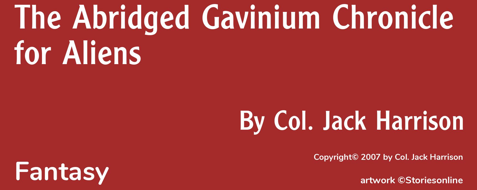 The Abridged Gavinium Chronicle for Aliens - Cover