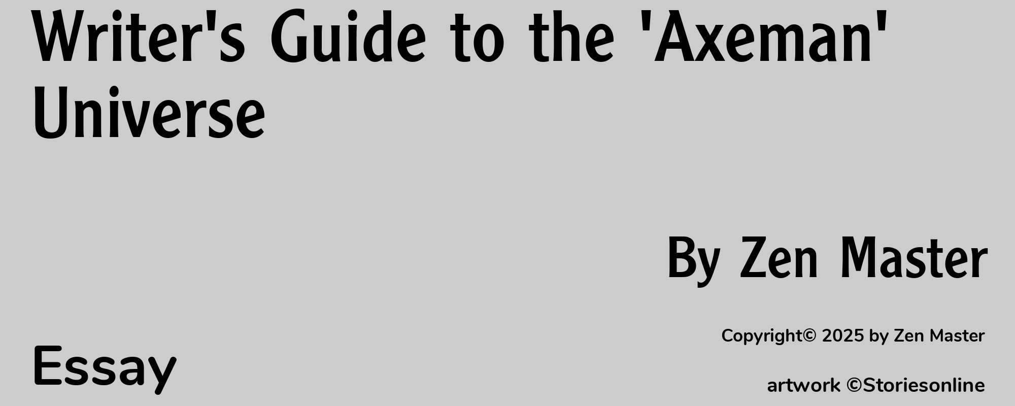 Writer's Guide to the 'Axeman' Universe - Cover