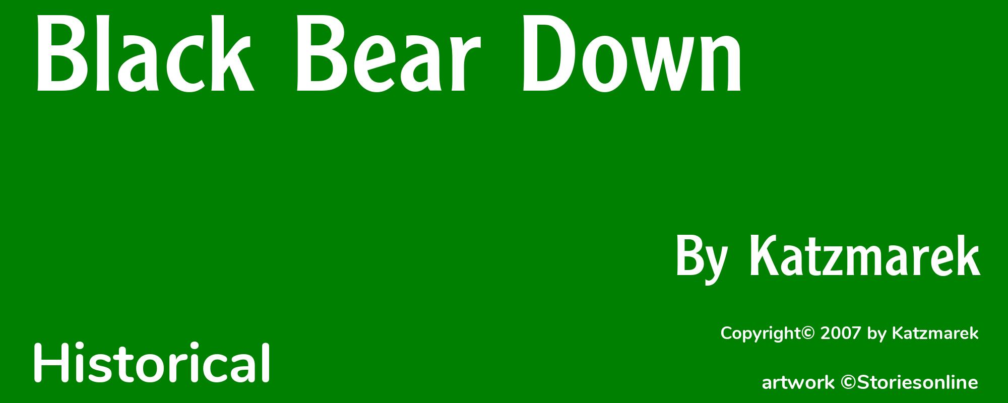 Black Bear Down - Cover