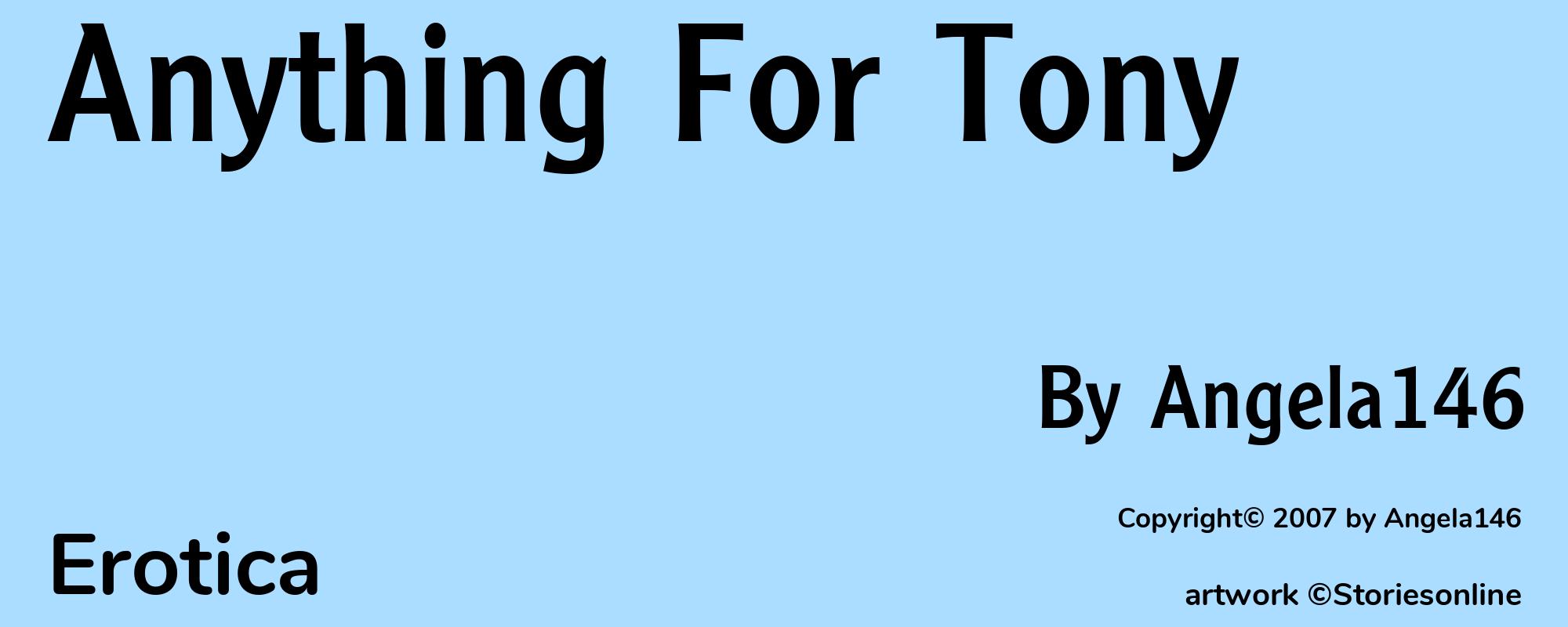 Anything For Tony - Cover