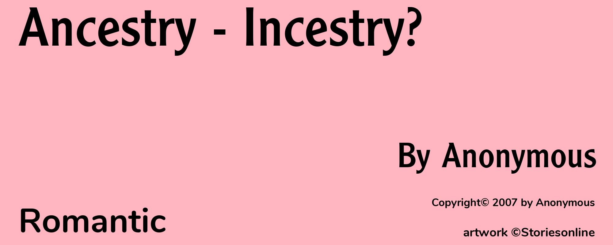 Ancestry - Incestry? - Cover