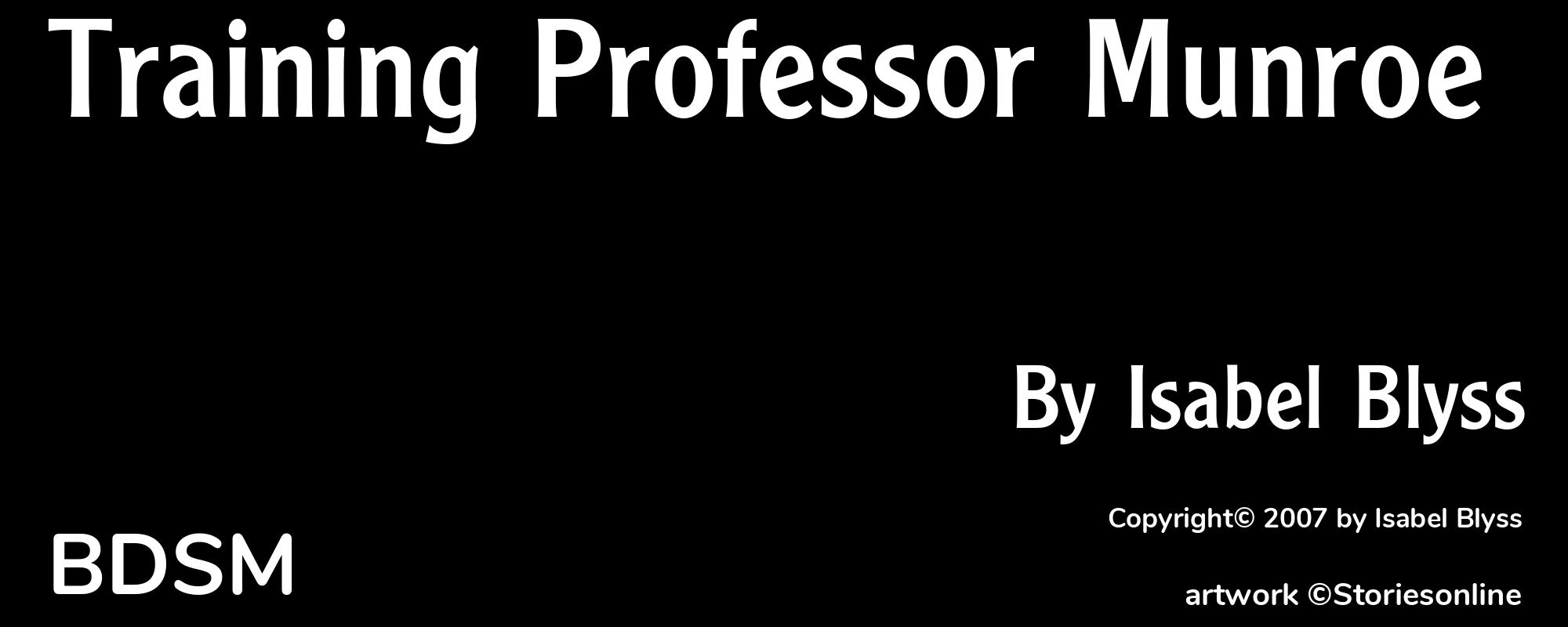 Training Professor Munroe - Cover