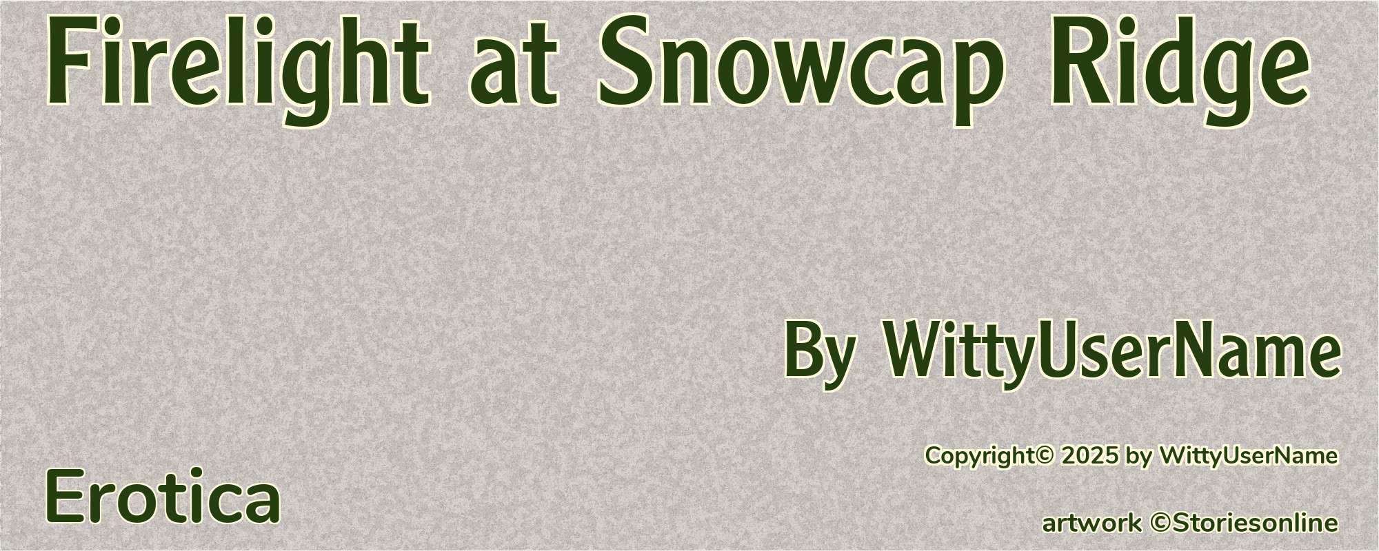 Firelight at Snowcap Ridge - Cover