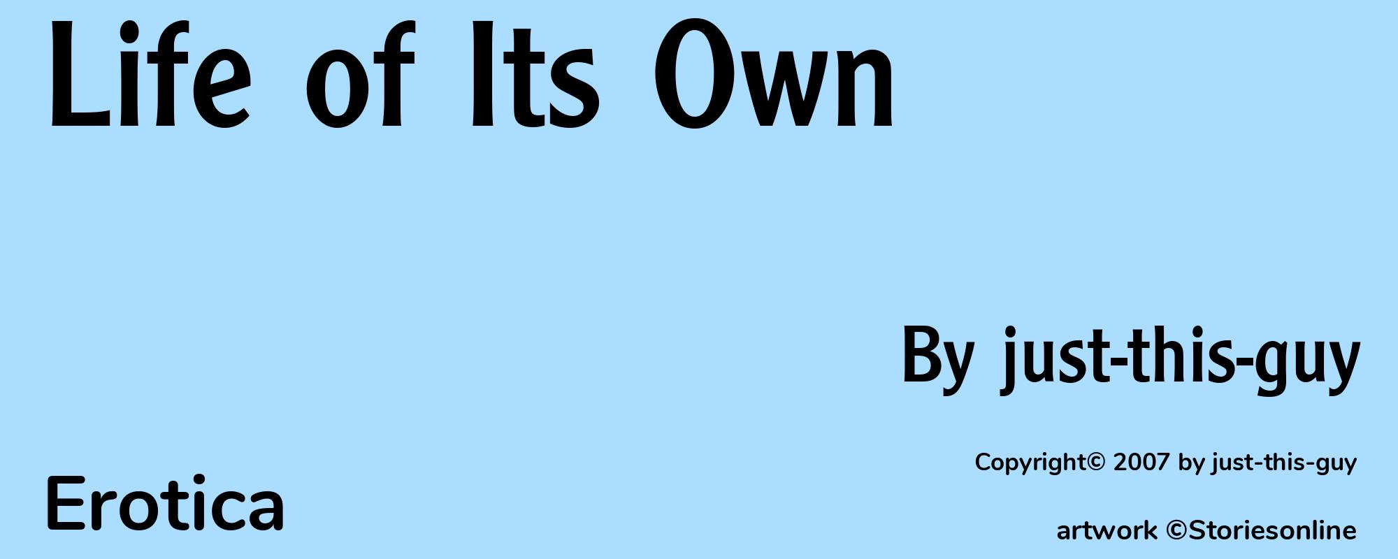 Life of Its Own - Cover