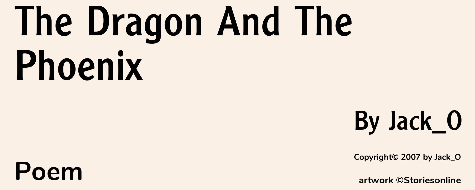 The Dragon And The Phoenix - Cover