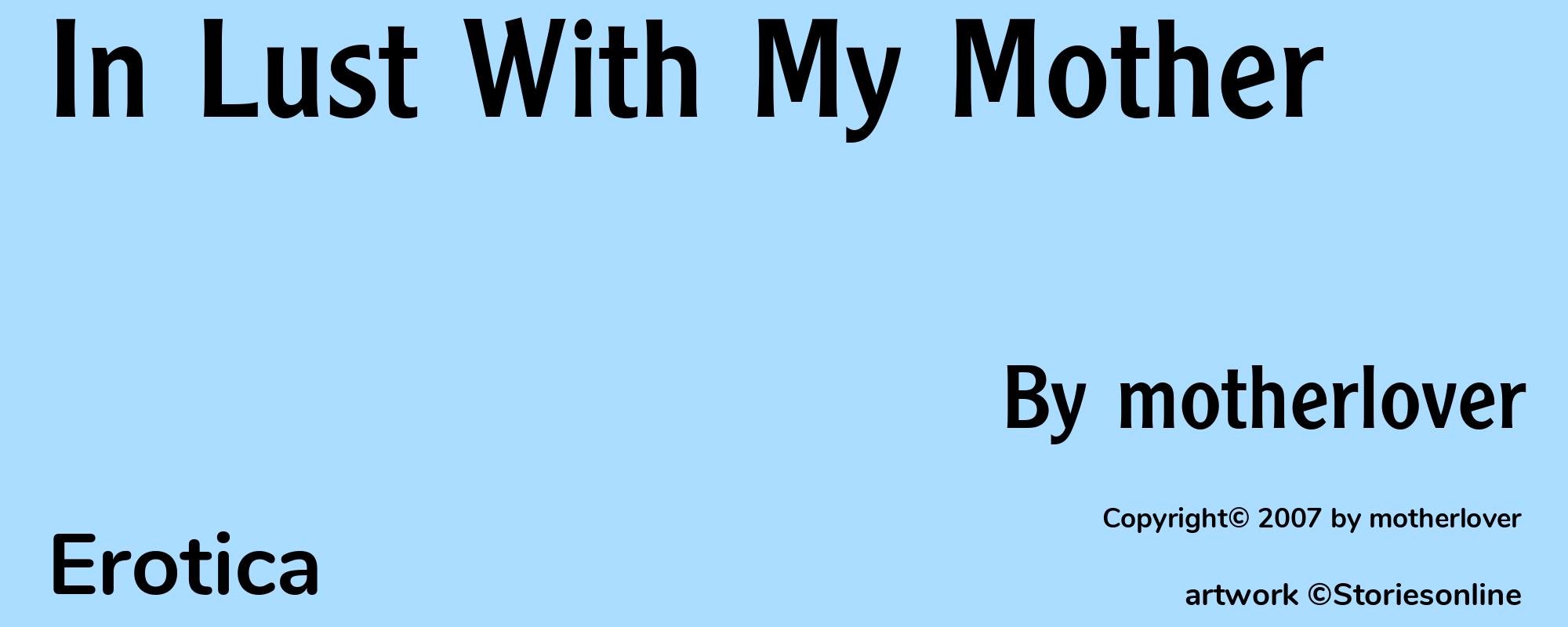 In Lust With My Mother - Cover