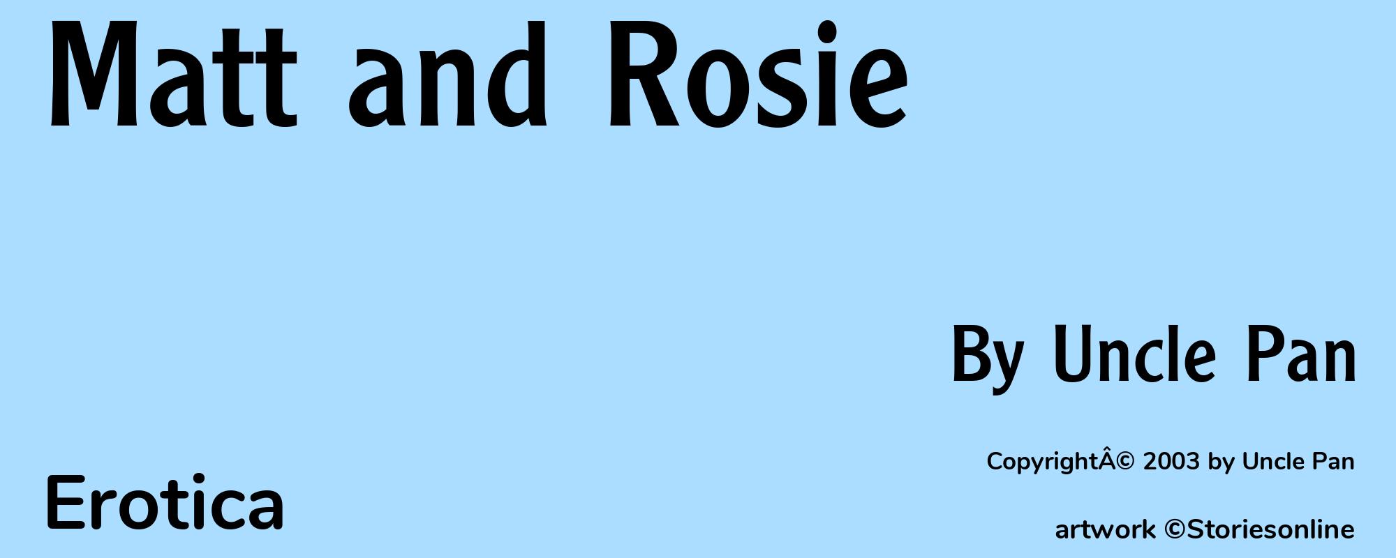 Matt and Rosie - Cover