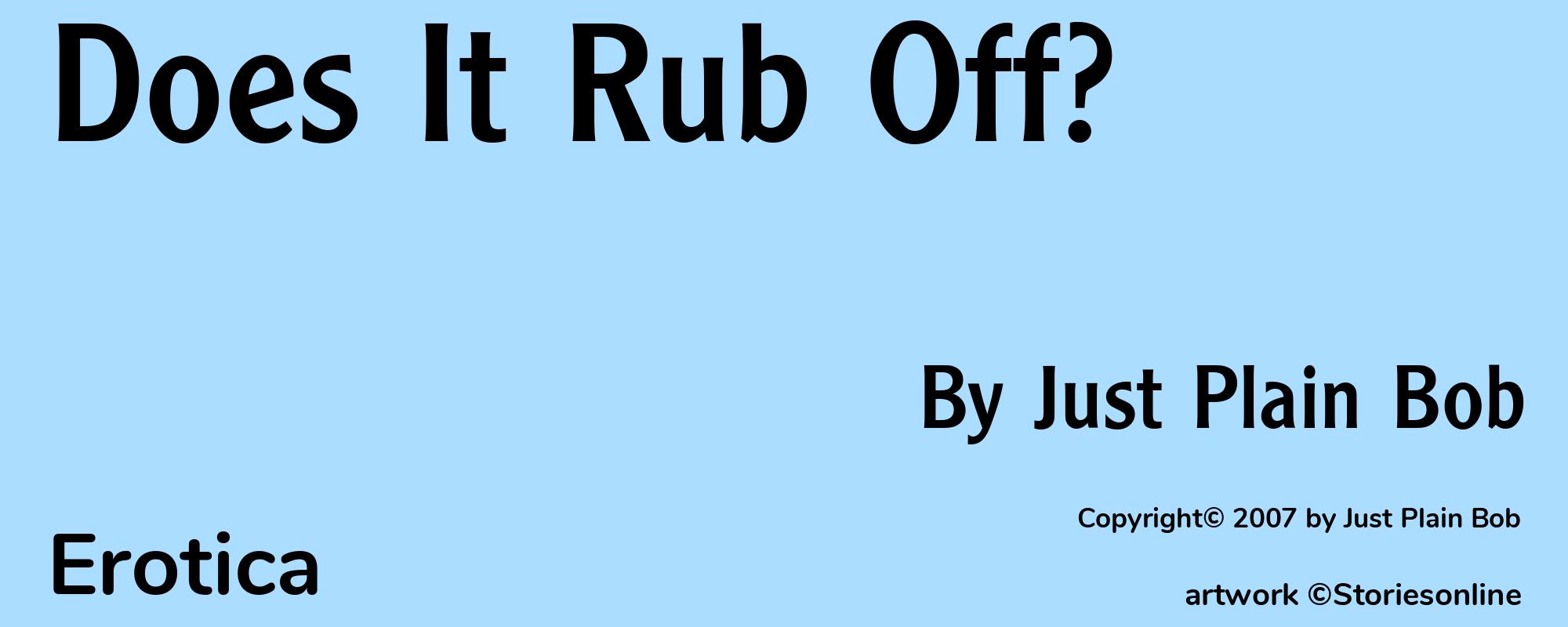 Does It Rub Off? - Cover