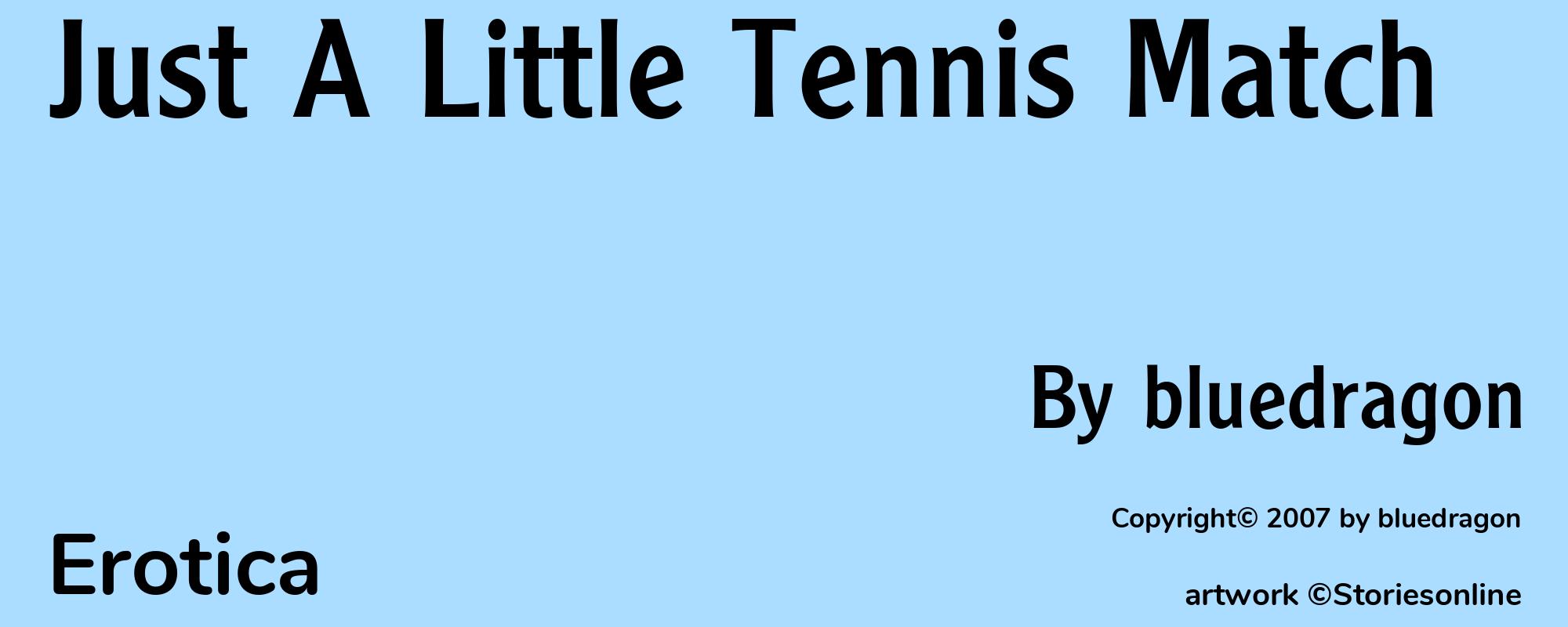 Just A Little Tennis Match - Cover