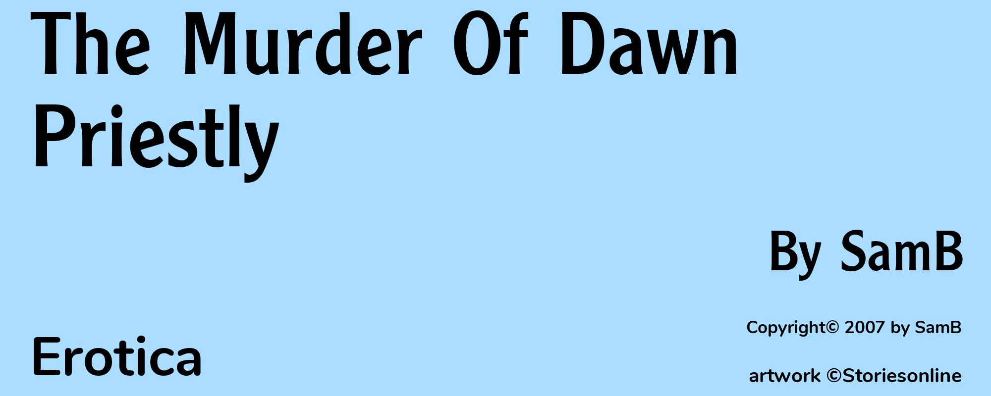 The Murder Of Dawn Priestly - Cover