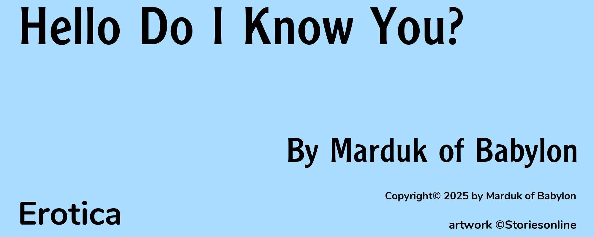 Hello Do I Know You? - Cover