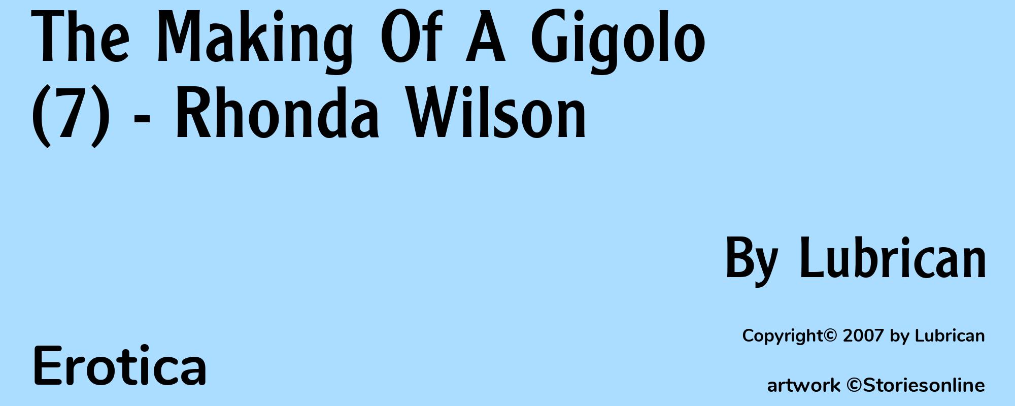 The Making Of A Gigolo (7) - Rhonda Wilson - Cover