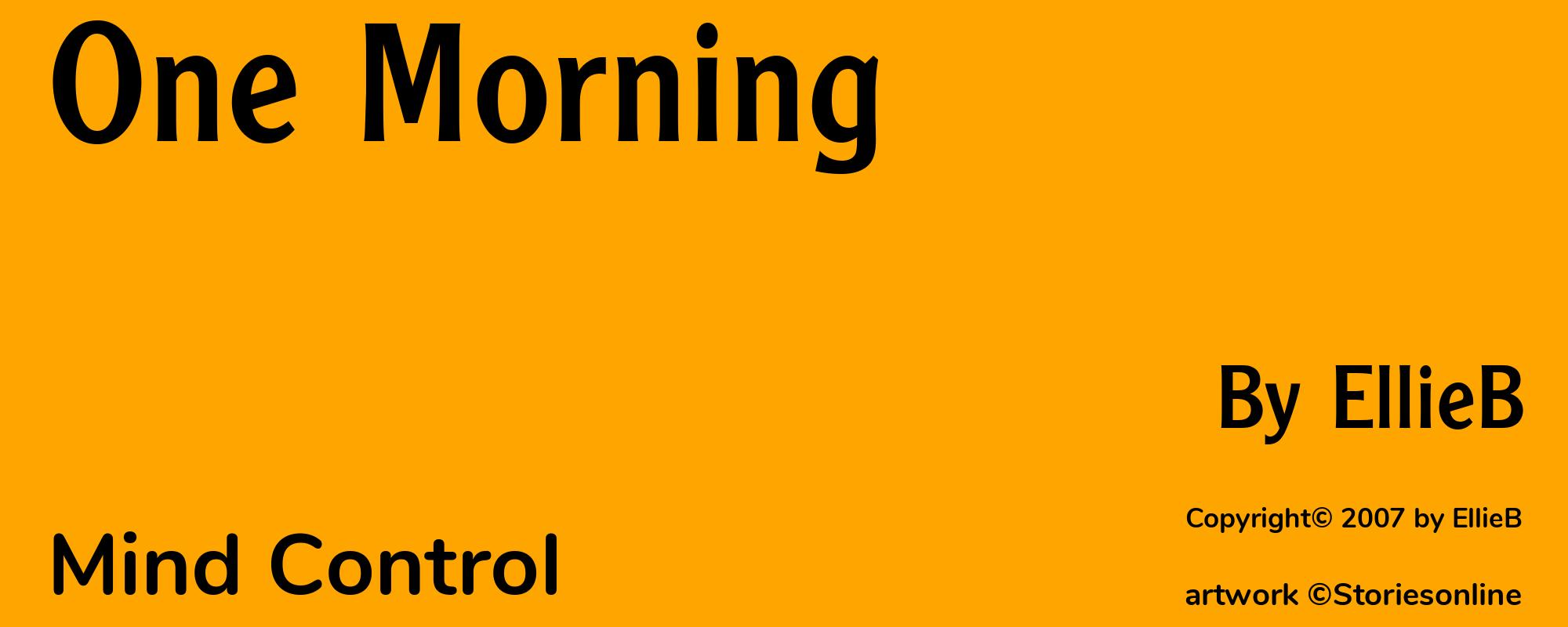 One Morning - Cover