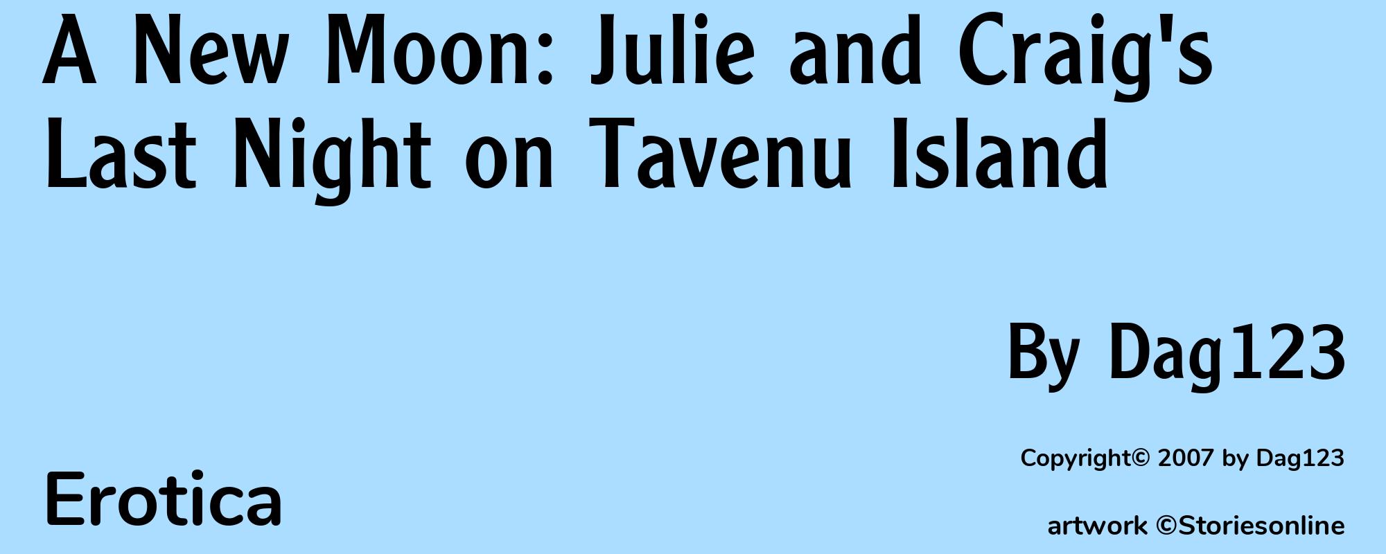 A New Moon: Julie and Craig's Last Night on Tavenu Island - Cover