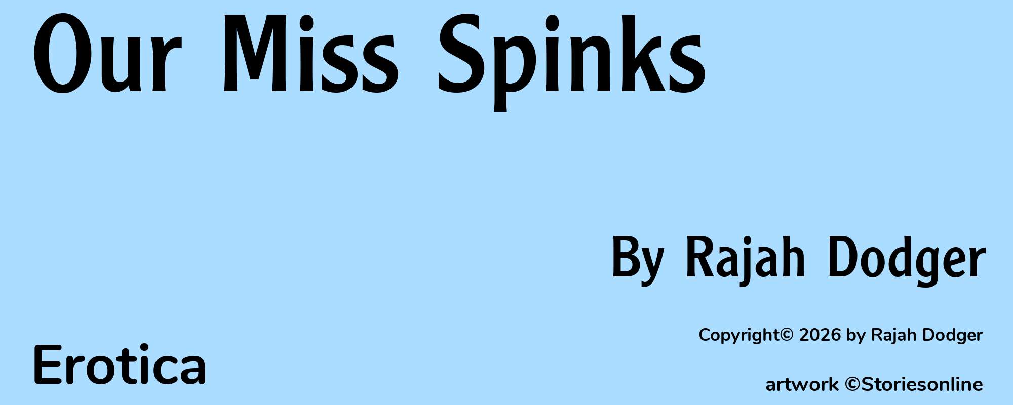 Our Miss Spinks - Cover